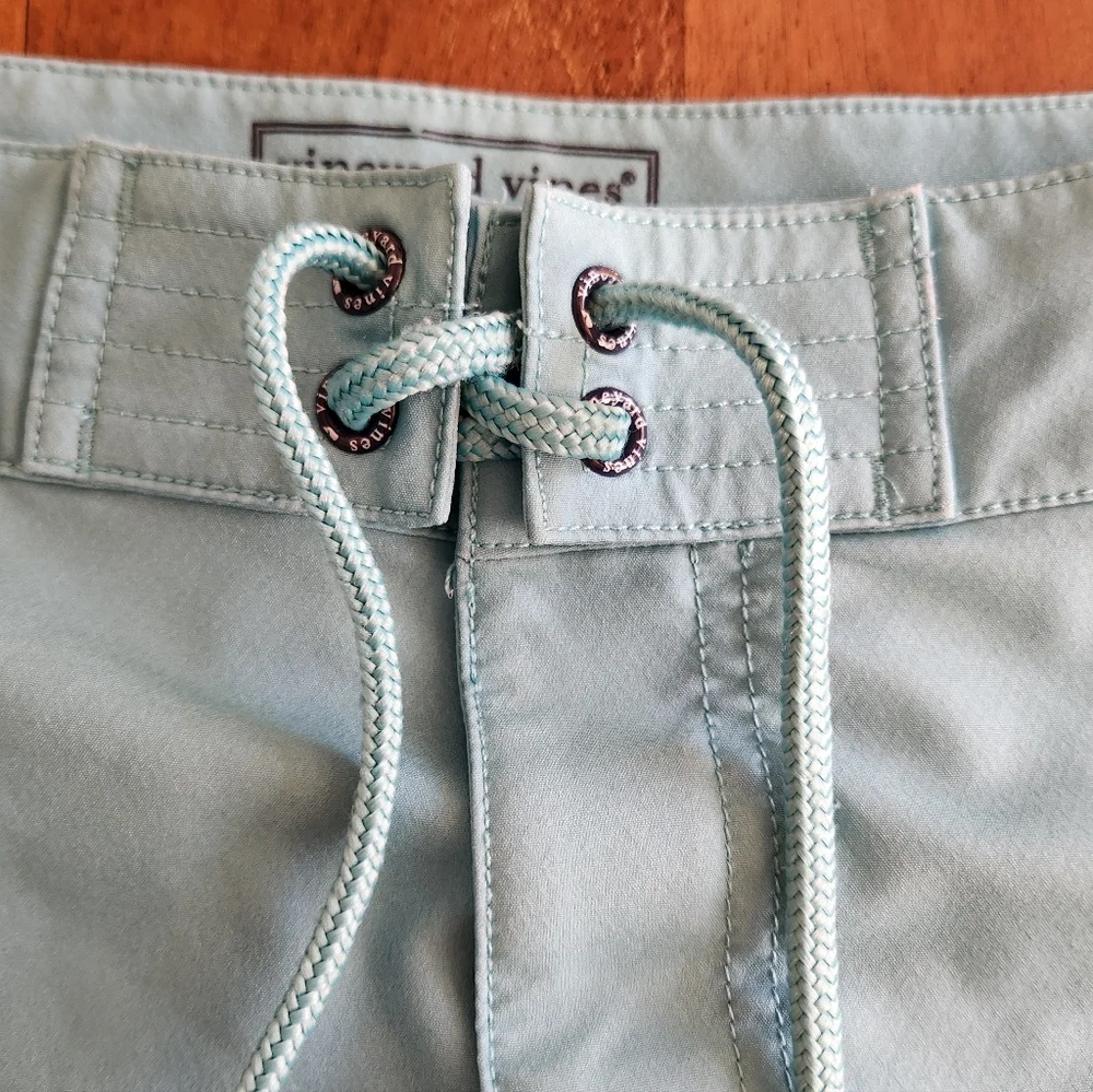 Vineyard Vines Marthas Vineyard Men’s Mint and Navy Stripe Swim Board Shorts 30